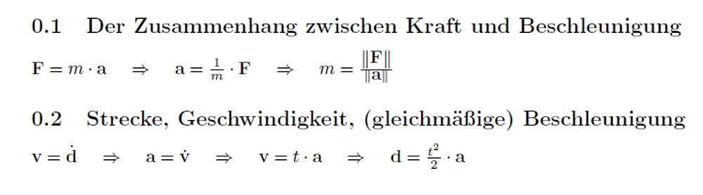 Some formulas set with LaTex